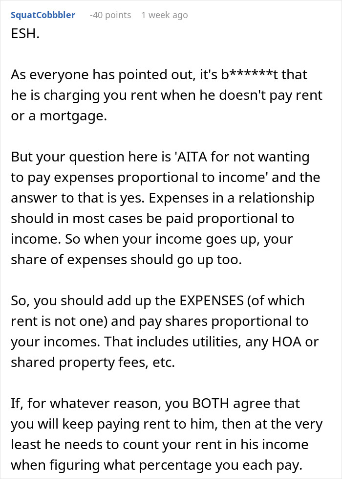 Man Demands Girlfriend “Split Expenses Proportional To Income” After She Gets Better-Paying Job, Increases Rent On Apartment He Owns