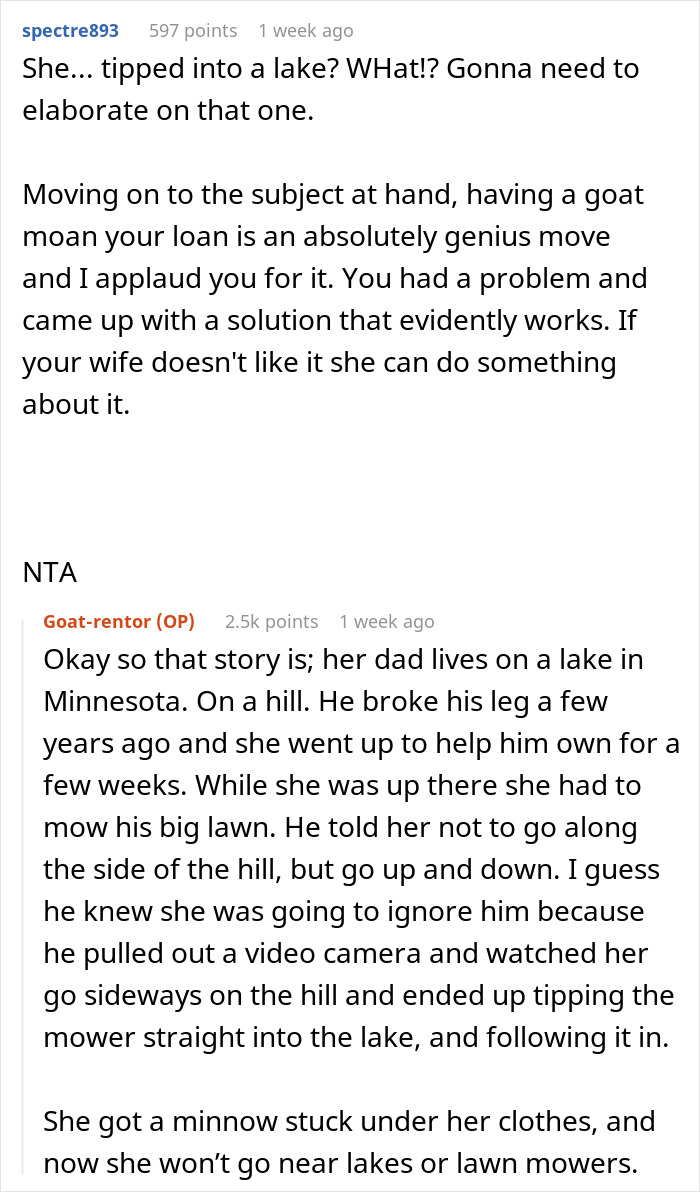 Man Pays His Mate 20 Bucks To Bring His Goat Over So It Can Take Care Of His Overgrown Lawn, Upsets Wife Man Pays His Mate 20 Bucks To Bring His Goat Over So It Can Take Care Of His Overgrown Lawn, Upsets Wife