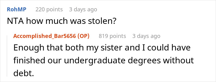 Family Are Furious With Daughter After She Sues Them For Stealing Her College Fund So Their Son Could Have A Grand Wedding Family Are Furious With Daughter After She Sues Them For Stealing Her College Fund So Their Son Could Have A Grand Wedding