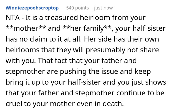 Dad Is Angry At Daughter For Not Sharing Late Mom’s Cookbook With Her Half Sister, Who He Had In An Affair Dad Is Angry At Daughter For Not Sharing Late Mom’s Cookbook With Her Half Sister, Who He Had In An Affair