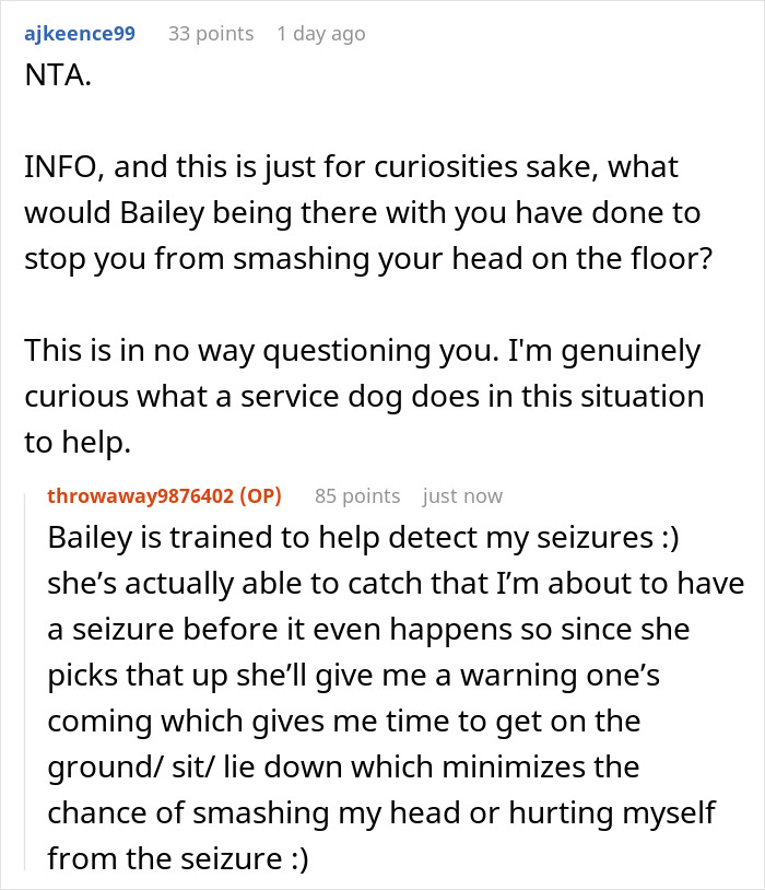 Woman Makes Her Friend Leave Her Service Dog In The Backyard, Is Upset Everyone Hates Her For It After The Woman Gets A Concussion From A Seizure Woman Makes Her Friend Leave Her Service Dog In The Backyard, Is Upset Everyone Hates Her For It After The Woman Gets A Concussion From A Seizure