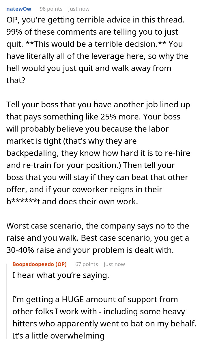 Person Is Done Taking On Coworker’s Work, Boss Ignores Them About It But Changes His Tune After They Put In Their Notice