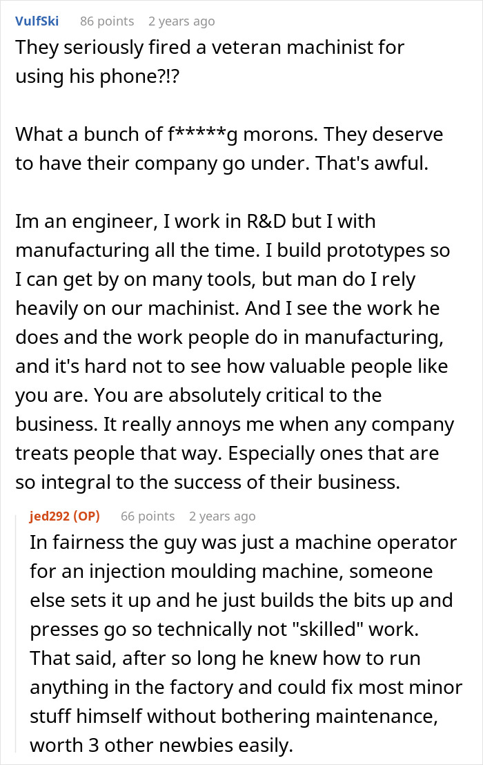 Management Criticizes Worker For Taking “Longer Breaks” Although He Works Through His Usual Ones, Is Surprised When Equipment Starts Breaking Management Criticizes Worker For Taking “Longer Breaks” Although He Works Through His Usual Ones, Is Surprised When Equipment Starts Breaking