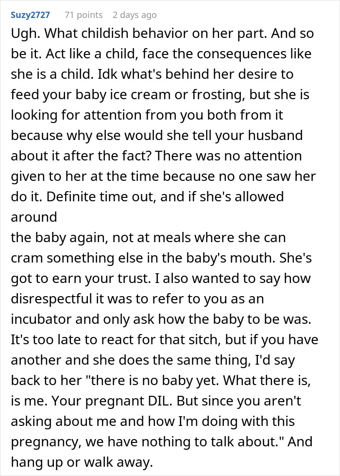 Woman Feeds 2-Month-Old Granddaughter Ice Cream Despite Her Parents Repeatedly Saying No, Is Not Ready For The Consequences Woman Feeds 2-Month-Old Granddaughter Ice Cream Despite Her Parents Repeatedly Saying No, Is Not Ready For The Consequences