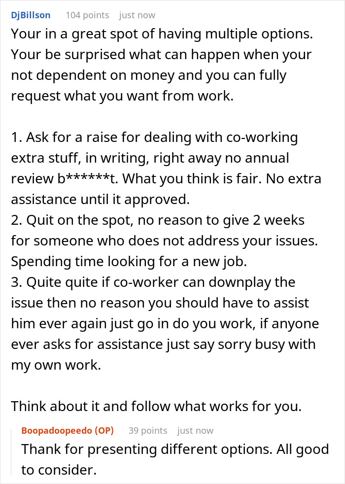 Person Is Done Taking On Coworker’s Work, Boss Ignores Them About It But Changes His Tune After They Put In Their Notice Person Is Done Taking On Coworker’s Work, Boss Ignores Them About It But Changes His Tune After They Put In Their Notice