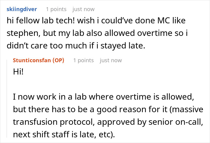 "And Then, At Exactly 7AM, He Quietly Went Home": Lab Employee Maliciously Complies With The Shift Manager As She Orders Him To Keep Working After Hours