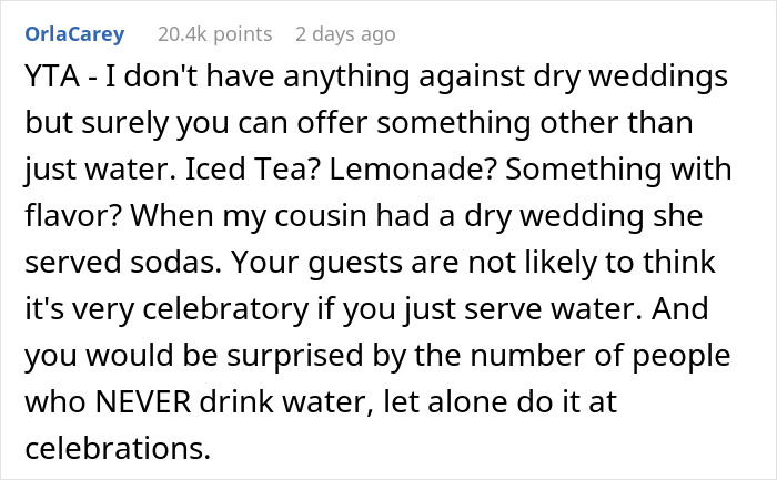 “Am I A Jerk For Having A Dry Wedding And Serving Only Water For Drinks?”: The Internet Gives This Engaged Woman A Reality Check