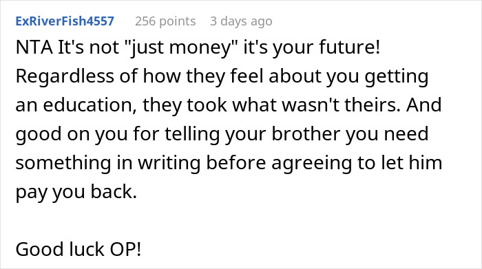 Family Are Furious With Daughter After She Sues Them For Stealing Her College Fund So Their Son Could Have A Grand Wedding Family Are Furious With Daughter After She Sues Them For Stealing Her College Fund So Their Son Could Have A Grand Wedding