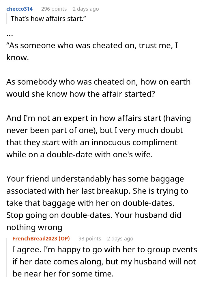 "As Someone Who Was Cheated On, Trust Me, I Know": Husband Gives Wife's Friend A Compliment, Drama Ensues