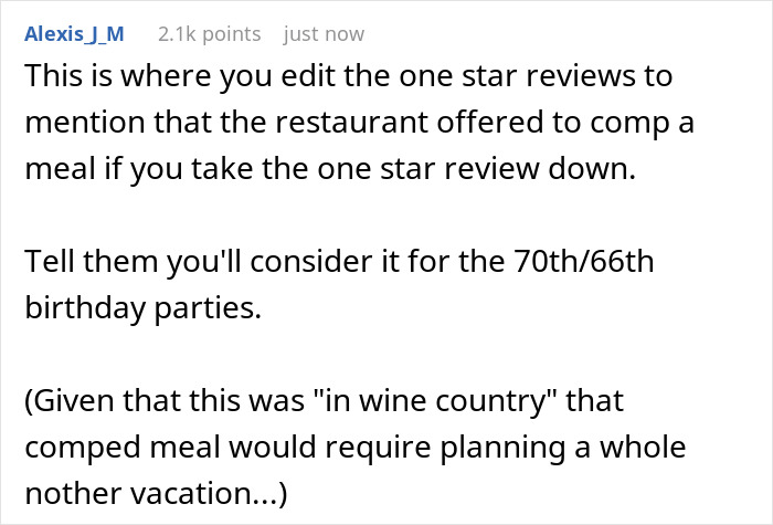 Restaurant Refuses To Honor This Woman's Reservation Made Months In Advance, So She Completes A Total Masterplan Of Petty Revenge