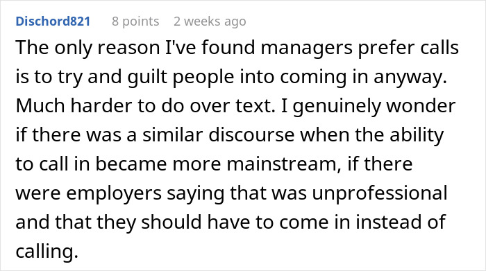 "This New Age Of Texting To Call Off Literally Drives Me Insane": Manager States That People Who Text Employers Are “Unprofessional”, Gets Blasted Online "This New Age Of Texting To Call Off Literally Drives Me Insane": Manager States That People Who Text Employers Are “Unprofessional”, Gets Blasted Online
