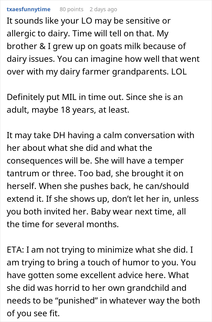 Woman Feeds 2-Month-Old Granddaughter Ice Cream Despite Her Parents Repeatedly Saying No, Is Not Ready For The Consequences Woman Feeds 2-Month-Old Granddaughter Ice Cream Despite Her Parents Repeatedly Saying No, Is Not Ready For The Consequences
