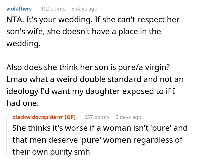 Woman Calls Her Future Daughter-In-Law A 'Used Woman', Is Shocked When She Bans Her From The Wedding Woman Calls Her Future Daughter-In-Law A 'Used Woman', Is Shocked When She Bans Her From The Wedding