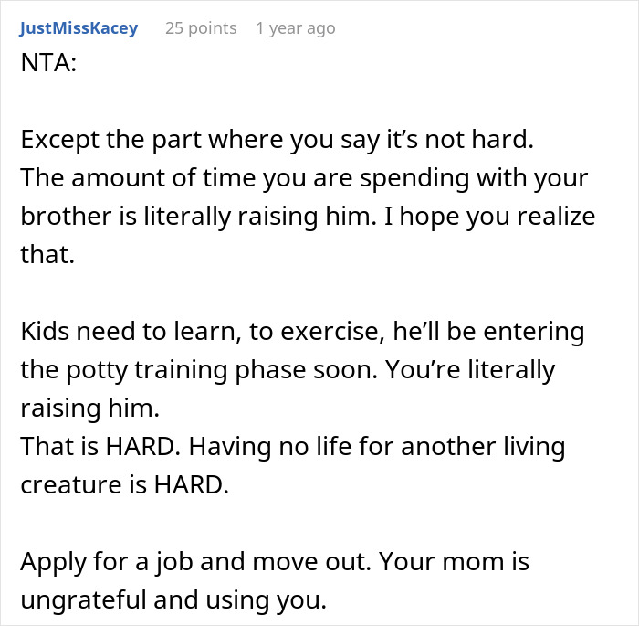 Teenager Is Expected To "Give Up His Freedom" Until He's 21 To Take Care Of His Baby Brother Teenager Is Expected To "Give Up His Freedom" Until He's 21 To Take Care Of His Baby Brother