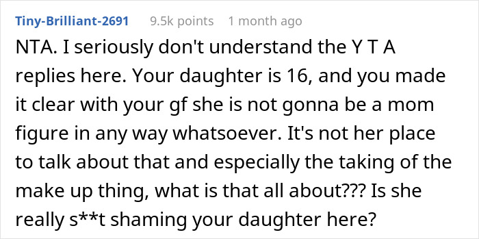 Man Asks Internet To Tell Him If He Is A Jerk For Telling Girlfriend Not To Regulate How His Daughter Looks Man Asks Internet To Tell Him If He Is A Jerk For Telling Girlfriend Not To Regulate How His Daughter Looks