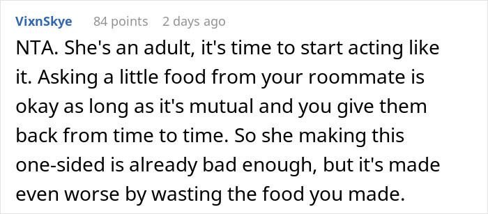 "Am I A Jerk For Letting My Roommate Go Hungry Because They Cannot Understand How Food Works?" "Am I A Jerk For Letting My Roommate Go Hungry Because They Cannot Understand How Food Works?"