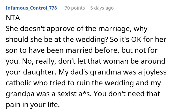 Woman Calls Her Future Daughter-In-Law A 'Used Woman', Is Shocked When She Bans Her From The Wedding Woman Calls Her Future Daughter-In-Law A 'Used Woman', Is Shocked When She Bans Her From The Wedding