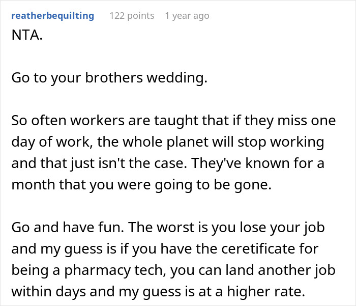 "Tell Me You Are American Without Telling": Woman Stands Up For Her Priorities And Quits Job To Attend Brother's Wedding After Getting Support Online "Tell Me You Are American Without Telling": Woman Stands Up For Her Priorities And Quits Job To Attend Brother's Wedding After Getting Support Online
