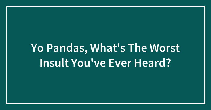 Yo Pandas, What’s The Worst Insult You’ve Ever Heard?