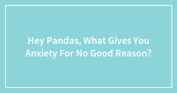 Hey Pandas, What Gives You Anxiety For No Good Reason? (Closed)