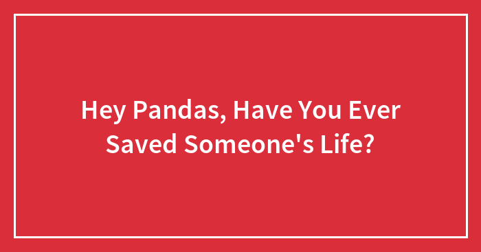 Hey Pandas, Have You Ever Saved Someone’s Life? (Closed)