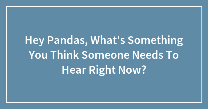 Hey Pandas, What’s Something You Think Someone Needs To Hear Right Now?