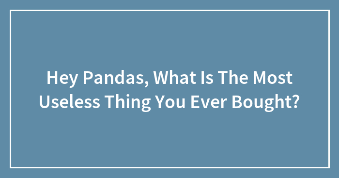 Hey Pandas, What Is The Most Useless Thing You Ever Bought?