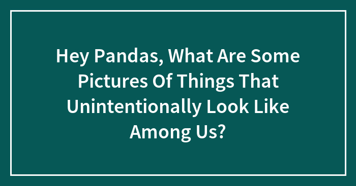 Hey Pandas, What Are Some Pictures Of Things That Unintentionally Look Like Among Us?