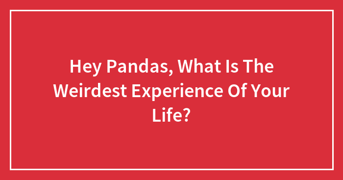 Hey Pandas, What Is The Weirdest Experience Of Your Life? (Closed)