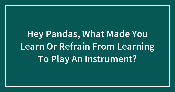 Hey Pandas, What Made You Learn Or Refrain From Learning To Play An Instrument?