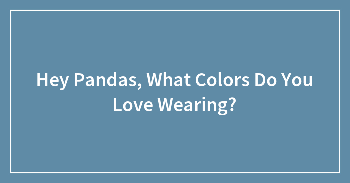 Hey Pandas, What Colors Do You Love Wearing?