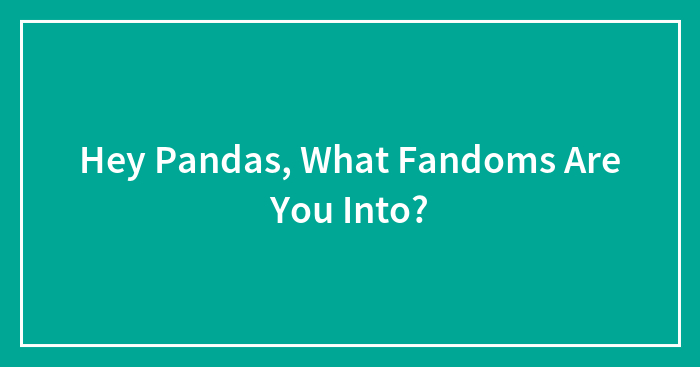 Hey Pandas, What Fandoms Are You Into?