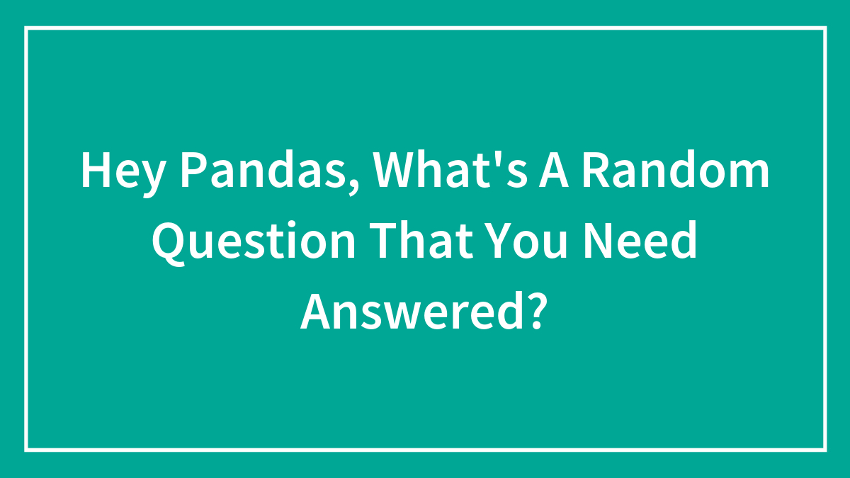 Hey Pandas, What’s A Random Question That You Need Answered?