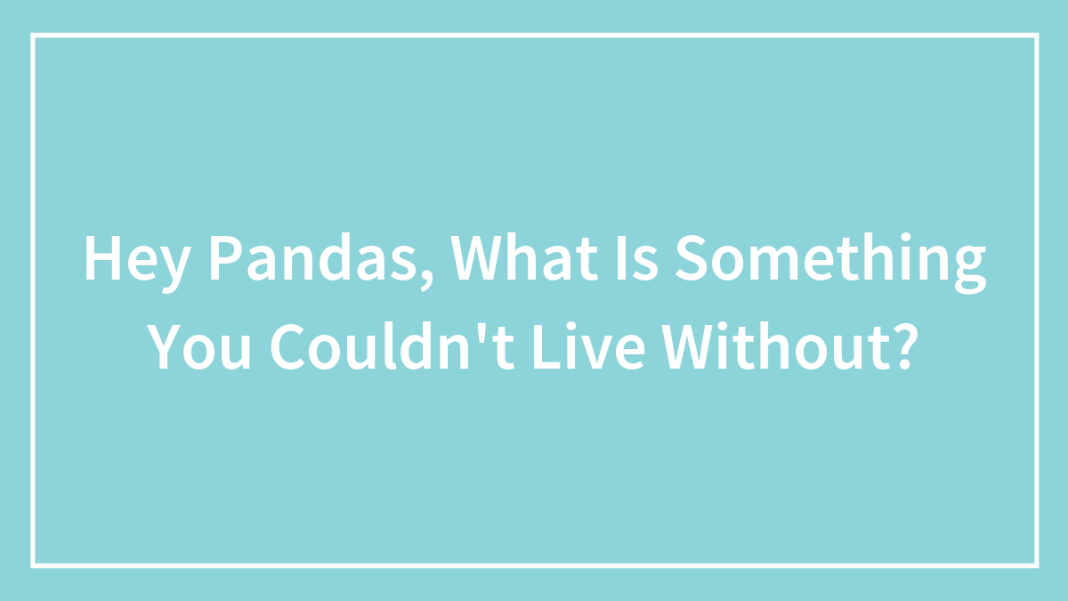Hey Pandas, What Is Something You Couldn’t Live Without? (Closed)