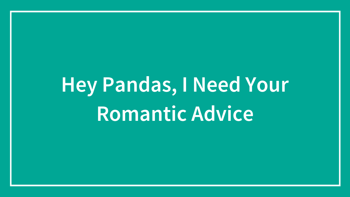 Hey Pandas, I Need Your Romantic Advice