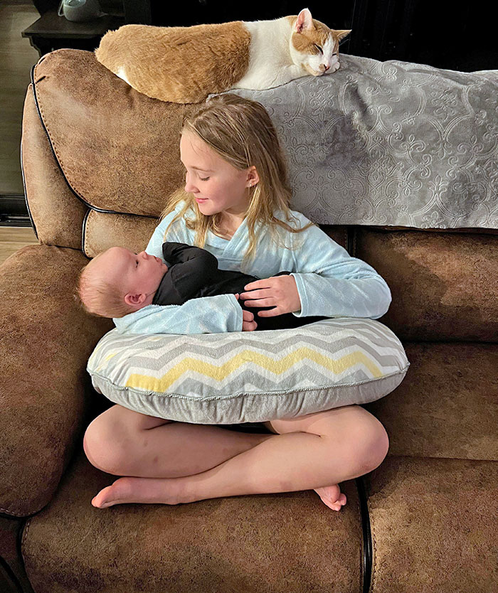 My Kids With Their Fluffy Guardian