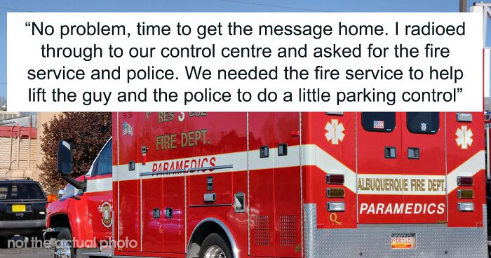 Entitled Neighbor Gets Instant Karma After Blocking Way For Emergency Van With His Two Cars And Refusing To Move Them Away