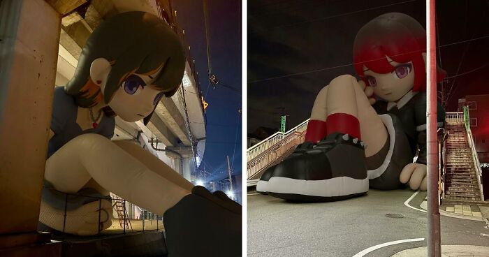 21 Giant Inflatable Female Anime Characters Digitally Placed In The ...