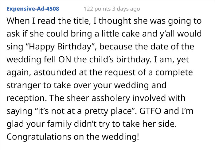 "My Wedding Is Not Gonna Become Your Child's Birthday Party": Bride Shares A Ridiculous Request From An Entitled Relative She's Never Even Met