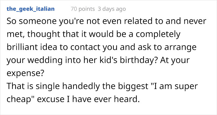 "My Wedding Is Not Gonna Become Your Child's Birthday Party": Bride Shares A Ridiculous Request From An Entitled Relative She's Never Even Met