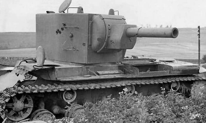 Pictured Above Is A Knocked Out Russian Kv-2 Heavy Tank Mounted With The M-10 152mm Howitzer