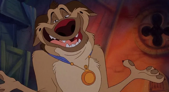 Cartoon dog with a medal, smiling in a playful pose, showcasing cuteness.
