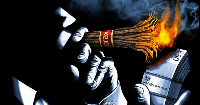 Rewriting Extinction Partners With Award-Winning Political Satirist Ben Jennings To Protest Drax Biomass Plant