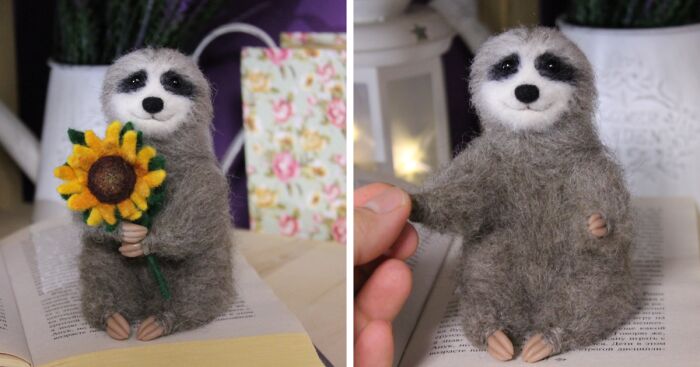 “The Sweetest Creature Who Can Be Forgiven For Laziness”: I Made A Sloth Out Of Sheep’s Wool (5 Pics)