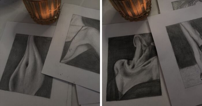 I Drew 6 Images In Pencil That Depict Feminine Beauty
