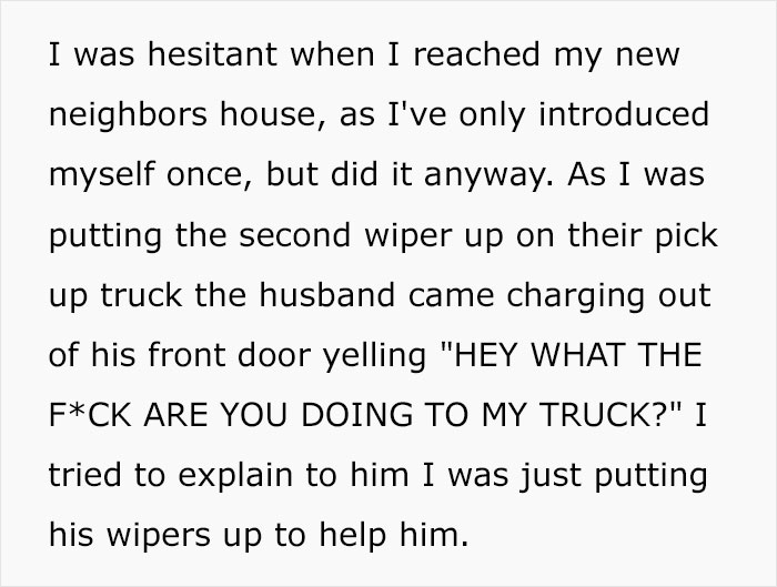Calling out to a kind man in the neighborhood, his wife asks for help the next morning, but this time he refuses