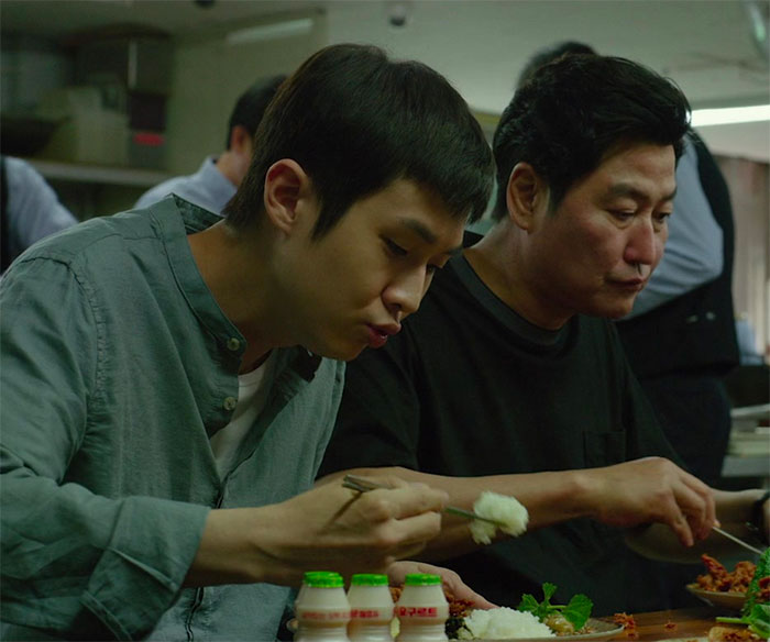 Parasite characters eating