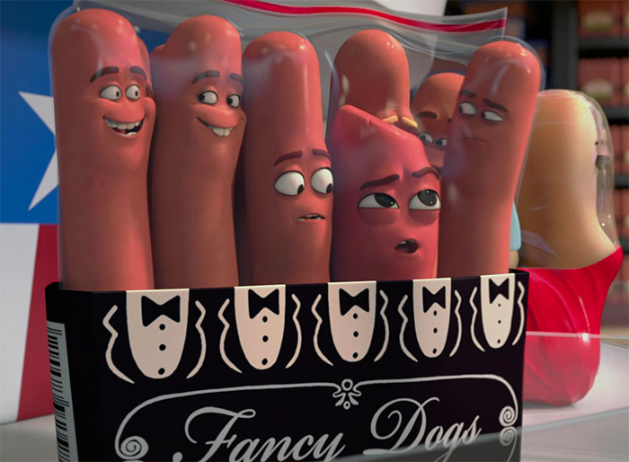 Sausage Party sausages wearing suits
