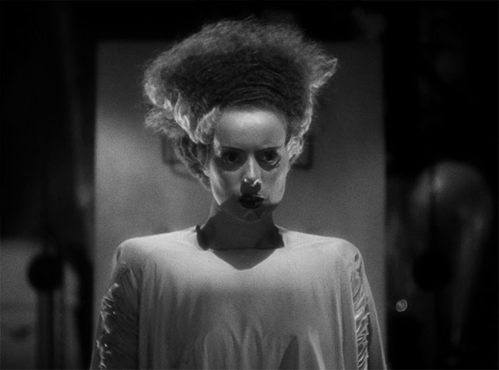 Elsa Lanchester looking scary in the dark 