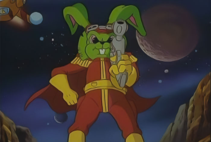 "Bucky O'Hare And The Toad Wars cartoon with Bucky with gun